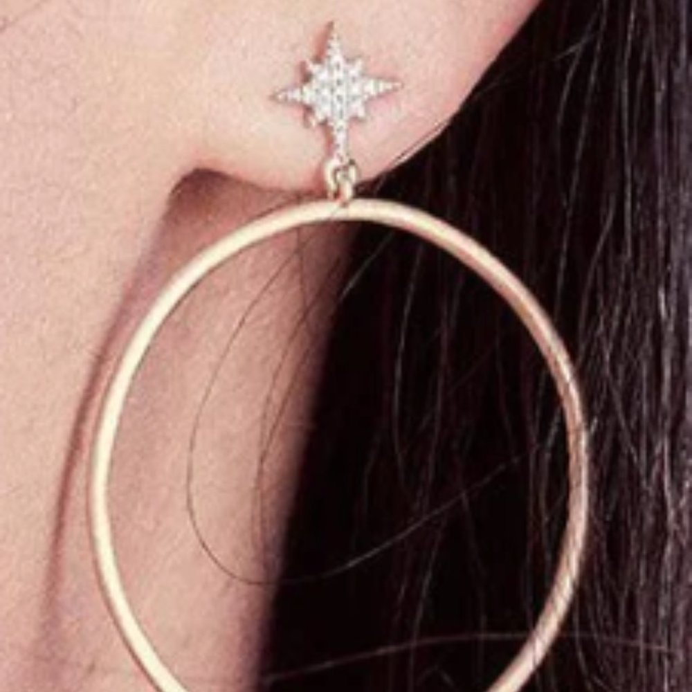 Diamond "Pie In The Sky" hoop earrings